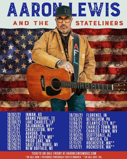 STAIND Frontman's AARON LEWIS AND THE STATELINERS Announce US Tour